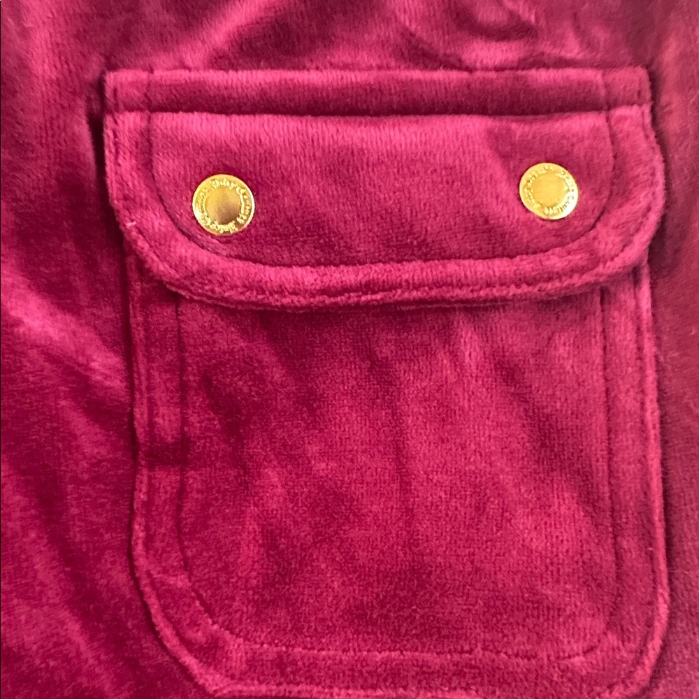 Vintage Juicy Couture Velour Drawstring Lounge Pants in Deep Wine/ Berry M Long - Picture 7 of 8
